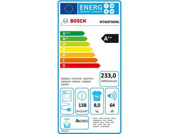 Bosch WTW87560NL - Warmtepompdroger - 8kg laadvermogen -, Verzenden, Zo goed als nieuw