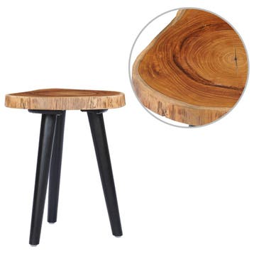 vidaXL Salontafel 40x45 cm massief teakhout, Minder dan 50 cm, 50 tot 100 cm, Verzenden, Rond