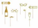 Photo Booth Props Party Goud, Ophalen of Verzenden, Nieuw