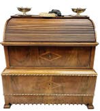 Schrijftafel - Hout - bureau met tambourdeur, Antiek en Kunst