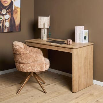 Bureau Dallas Naturel Mangohout 130 cm | Starfurn, Ophalen of Verzenden, Nieuw