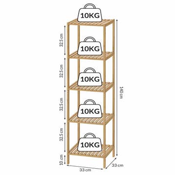 Bamboe plank 140x33x33cm (Badkamer, Interieur, Voor in Huis), Verzenden, Nieuw