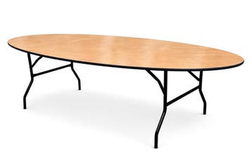 Ovale klaptafel Ø243×122 cm | houten blad, Huis en Inrichting, Ophalen of Verzenden, Nieuw, Ovaal, Kunststof
