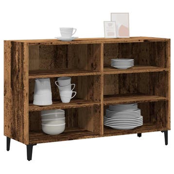 vidaXL Dressoir 103,5x35x70 cm bewerkt hout oud houtkleurig, Verzenden, Nieuw, Overige houtsoorten, Minder dan 50 cm