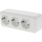 Q-LINK 3-voudig Wandcontactdoos Opbouw Randaarde Kinderbevei, Ophalen of Verzenden, Nieuw