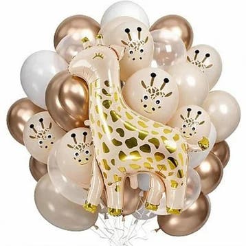 Taart topper set Happy Birthday met giraf, olifant en leeuw, Ophalen of Verzenden, Nieuw, Versiering, Verjaardag