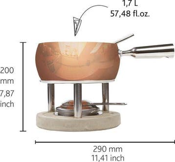 2dekans | Boska Fondueset Koper - Kaas fondue - voor 1300, Witgoed en Apparatuur, Ophalen of Verzenden, Zo goed als nieuw