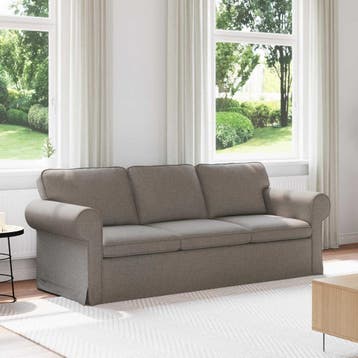 vidaXL Bank Taupe 215 x 82 x 80 cm Stof, Verzenden, Nieuw, Stof, Minder dan 150 cm