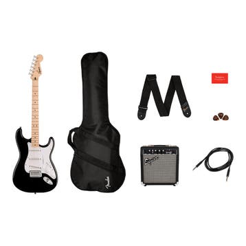 Squier Sonic Stratocaster Pack MN Black Elektrische Gitaar, Ophalen of Verzenden, Nieuw