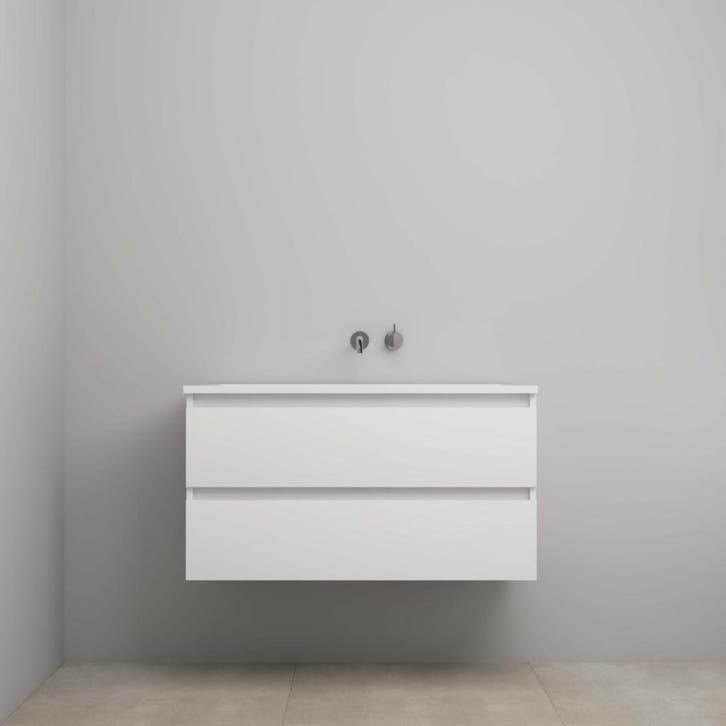 On-Line Onderkast - 100 cm - Voorgemonteerd - Acryl Wastafel, Huis en Inrichting, Badkamer | Badkamermeubels, Nieuw, Ophalen of Verzenden