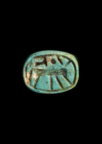 Oude Egypte, late periode Faience Scaraboid (Zonder