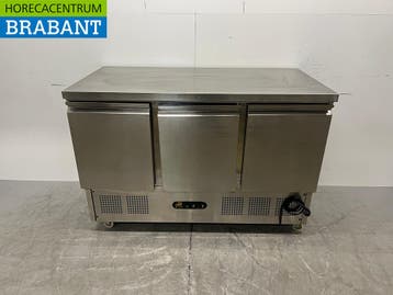 RVS Parry Verrijdbare Koelwerkbank 3 Deuren 137 cm 230V, Ophalen of Verzenden, Gebruikt