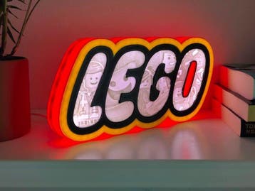 LEGO Custom Item - Lighted LEGO-Style Logo Desktop Sign, Nieuw