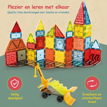 Magnetic Tiles - Speelgoed - Magnetische Tegels - Educatief, Verzenden, Zo goed als nieuw