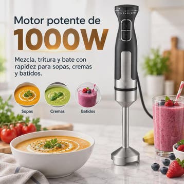 Krachtige 1000W Handmixer met 15 Snelheden, Turbo & RVS Stee, Verzenden, Nieuw