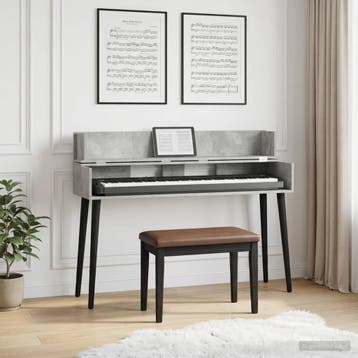 vidaXL studiobureau Betongrijs 110 x 40 x 19,5 cm Bewerkt, Muziek en Instrumenten, Keyboards, Verzenden, Nieuw