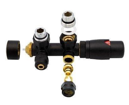 Radiator Onderblok haaks Mat Zwart (Voor midden, Doe-het-zelf en Verbouw, Sanitair, Overige typen, Nieuw, Ophalen of Verzenden