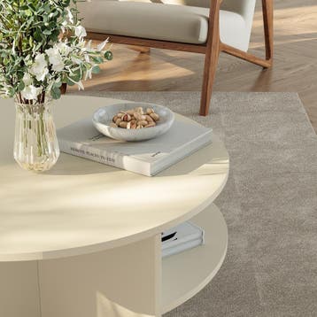 Salontafel Reykhon rond Ø80x41 cm havermout [en.casa], Verzenden, Nieuw