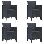 vidaXL Tuinstoel 4 pcs Antraciet 53 x 49 x 85 cm, Verzenden, Nieuw
