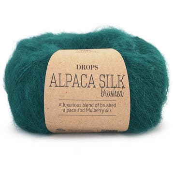 DROPS Brushed Alpaca Silk Uni Colour - 11 bosgroen - Wol G, Ophalen of Verzenden, Nieuw