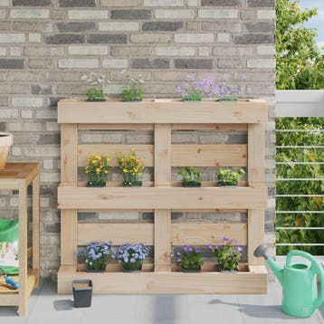 vidaXL Bloembakken voor Euro-pallets 12 st Grijs 13,5 x 9 x, Verzenden, Nieuw, Minder dan 60 cm