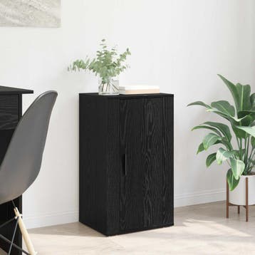 vidaXL Dressoir Zwart Eiken 40 x 33 x 70 cm Bewerkt hout, Verzenden, Nieuw, Overige houtsoorten, Minder dan 50 cm