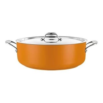 Kookpan RVS Laag | Ø28cm | 5.8L | Geel | gas, elektrisch,.., Verzenden