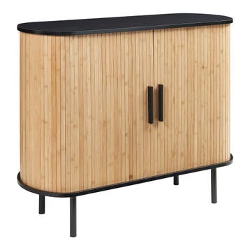 Commode Tvedestrand dressoir 100x40x80 cm zwart en naturel [, Verzenden, Nieuw