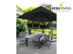 Zweefparasol VirgoFlex Taupe 300 x 300 cm, Kantelbaar, Nieuw, Ophalen of Verzenden, Zweefparasol