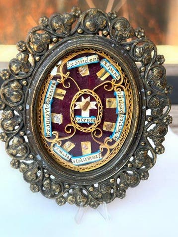 Reliekhouder - Brons - 1850-1900 - Reliekstuk van de Passie