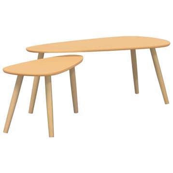 vidaXL 2-delige Salontafelset massief grenenhout bruin, Verzenden, Nieuw, Grenenhout, 50 tot 100 cm