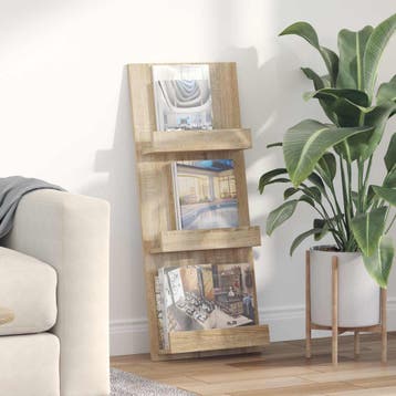 vidaXL Tijdschrift Rek Sonoma Eiken 43 x 11 x 102 cm Bewerkt, Verzenden, Nieuw