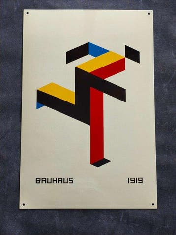 Bauhaus - enamel sign BAUHAUS Mann Emailschild Emaille