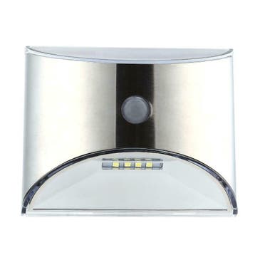 Solar wandlamp Flint RVS met bewegingsmelder, Zonne-energie, Verzenden, Minder dan 50 watt, Wandlamp