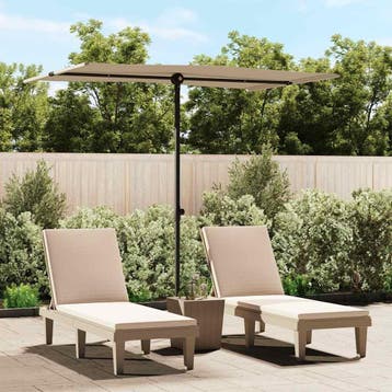 vidaXL Parasol met aluminium paal 2x1,5 m taupe, Verzenden, Nieuw, 2 tot 3 meter