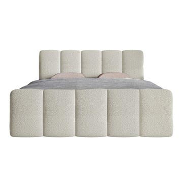 Boxspringbed Manitoba - Bouclé stof - 180 x 200 cm - Beige, Verzenden, Nieuw