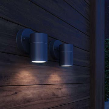 vidaXL Wandlamp buiten neerwaarts RVS 2 st, Verzenden, Nieuw, Wandlamp