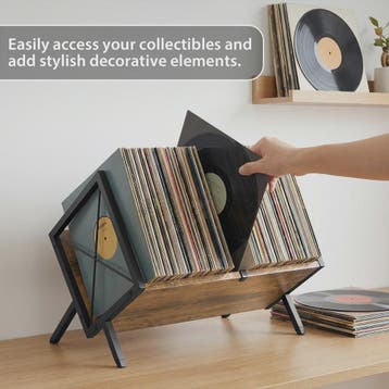 Stijlvolle Retro Vinylplatenhouder & LP Opbergrek - Minimali, Verzenden, Nieuw