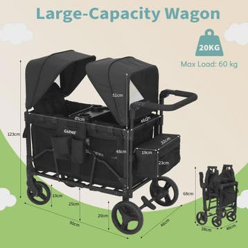 Dubbele Kinderwagen Wagentje 2-in-1 Opvouwbaar met Zonnekap, Verzenden