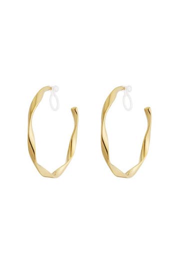 Goudlief Twist hoops clip oorbellen (Clip-On oorbellen), Verzenden, Nieuw, Zilver, Overige materialen