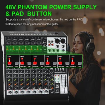 FULUODE X1-8C: Professionele 8-Kanaals Audio Mixer met 99 DS, Muziek en Instrumenten, Dj-sets en Draaitafels, Verzenden, Nieuw