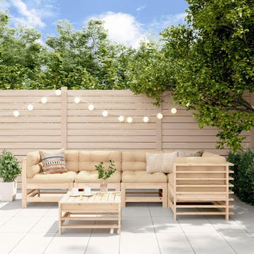 vidaXL 6-delige Loungeset massief grenenhout, Verzenden, Nieuw, 6 zitplaatsen, Loungeset