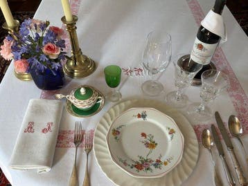 6 vroege XXe eeuw linnen damast servetten met