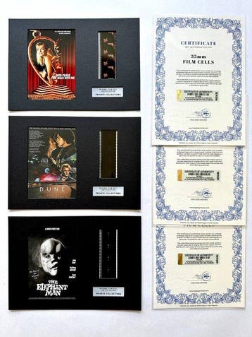 David Lynch – Extremely rare Set of 3 Mounted 35mm Film, Nieuw