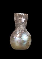 Oud-Romeins Glas Fles met trechterkraag, Antiek en Kunst
