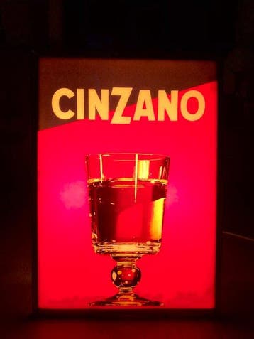 Rare Vintage Original 60s CINZANO Bar Advertising Light Sign