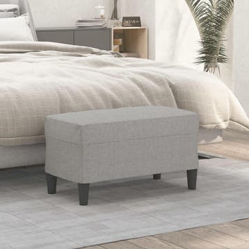 vidaXL Bankje 70x35x41 cm stof lichtgrijs, Verzenden, Nieuw, Stof, Minder dan 150 cm