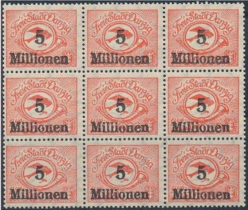 Danzig 1923 - Eenheid met drukfout - Michel 180 F I, Gestempeld