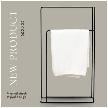 Nieuw GOODD Handdoekrek Staand Handdoekhouder Zwart RVS LUX, Huis en Inrichting, Badkamer | Badtextiel en Accessoires, Ophalen of Verzenden