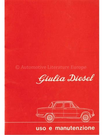 1976 ALFA ROMEO GIULIA DIESEL INSTRUCTIEBOEKJE ITALIAANS, Auto diversen, Handleidingen en Instructieboekjes